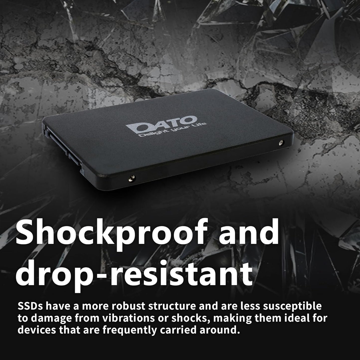 DATO 512GB SSD 2.5" SATA III Internal Solid State Drive, 3D NAND, SLC Cache, Up to 535/500 MB/s, Compatible with Laptop & PC Desktop