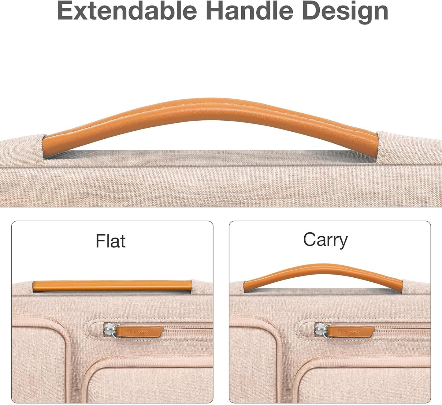 MOSISO 360 Protective Laptop Case 16 inch, 15-15.6 inch Laptop Sleeve Compatible with MacBook Pro 16, HP, Acer, Dell, Lenovo, ASUS, Side Open Carrying Case with 4 Zipper Pockets&Handle, Khaki