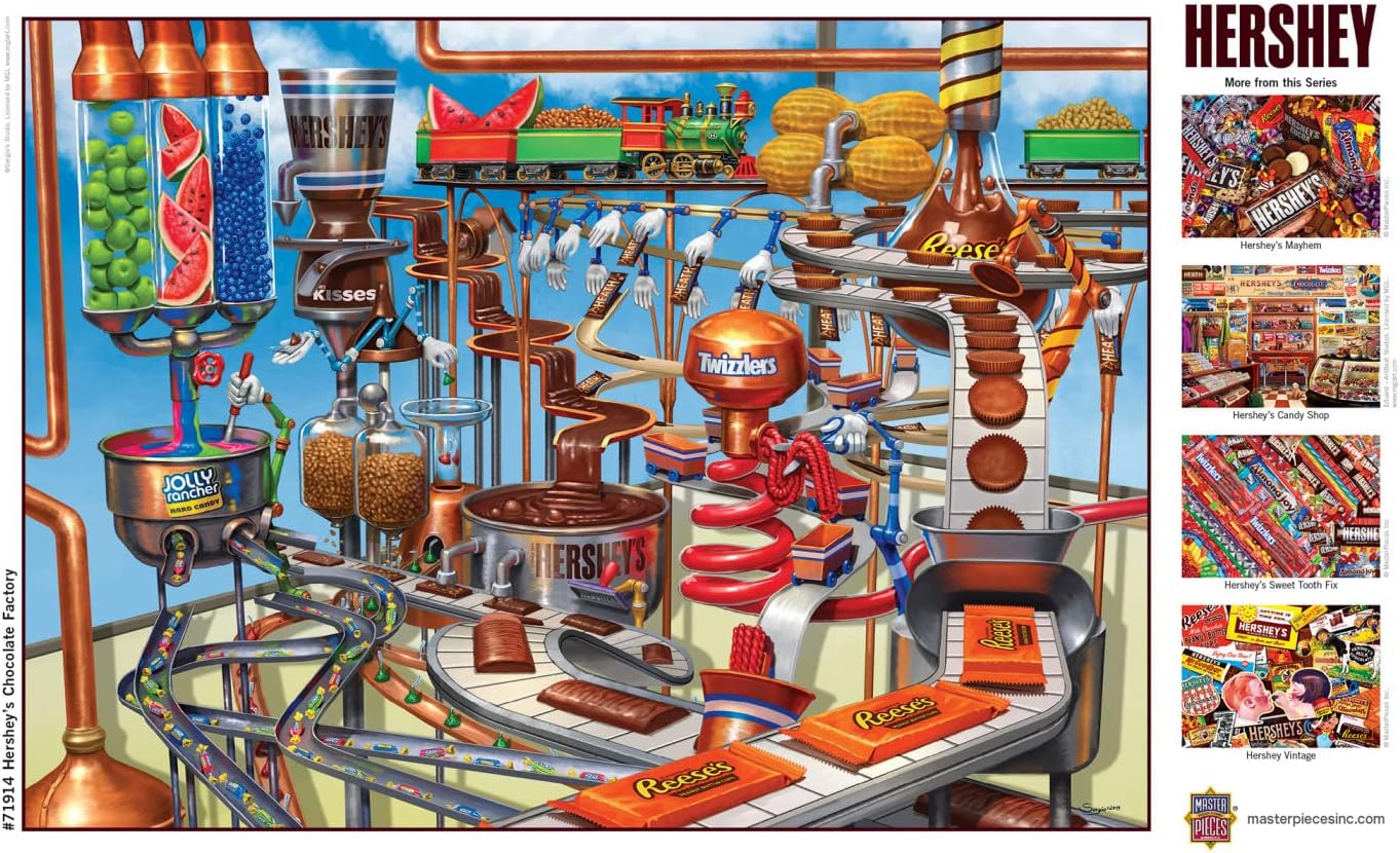 MasterPieces 1000 Piece Jigsaw Puzzle for Adults, Family, Or Youth - Hershey's Chocolate Factory - 19.25"x26.75"