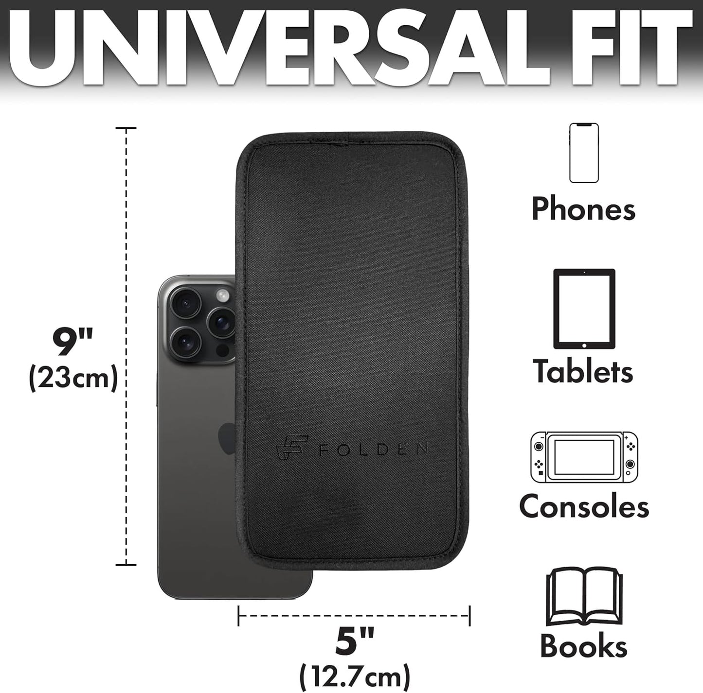 Folden Airplane Phone Holder, Flexible Tablet and Cell Phone Holder, Folding Cellphone Stand for Desk, Bed, Office, Treadmill - Airplane Accessories Long Flight Travel - Plane Essentials (Cordura)