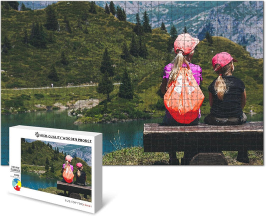 Custom Puzzle from Photos - Personalized 1000/500/300/200/120 Piece Jigsaw Puzzle for Adults & Kids, Unique Wooden Gift for Christmas, Wedding, Anniversary, Birthday