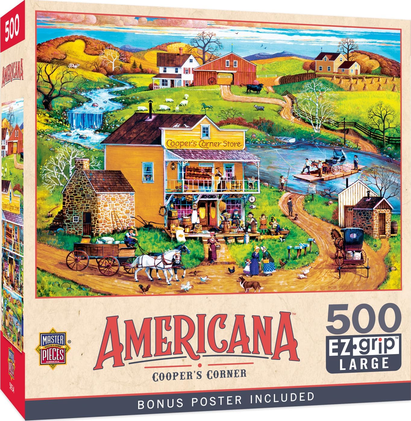MasterPieces 500 Piece EZ Grip Jigsaw Puzzle for Adults, Family, Or Youth - Cooper's Corner - 19.25"x26.75"