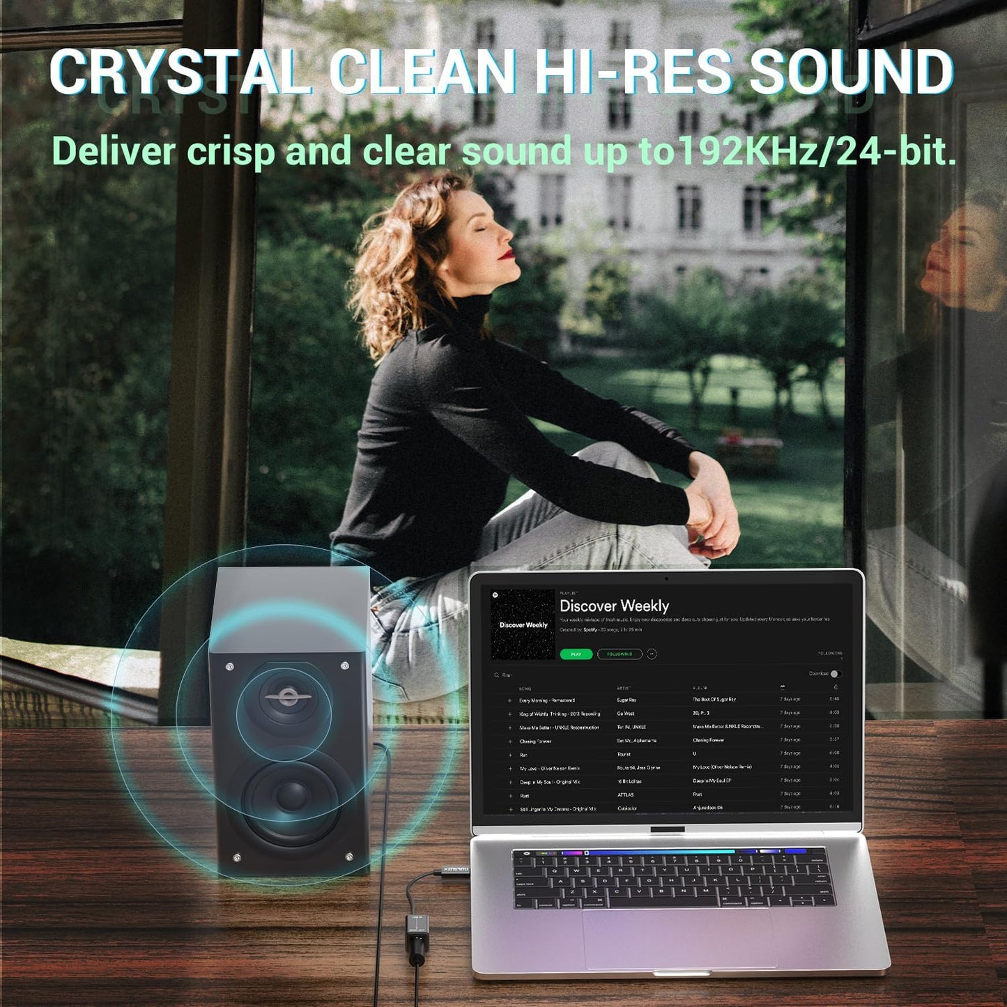 Cubilux USB C to SPDIF Transmitter, Unidirectional Type C to Optical Audio Output Adapter with 192KHz/24bit DAC for MacBook Pro/Air, Laptop, Computer