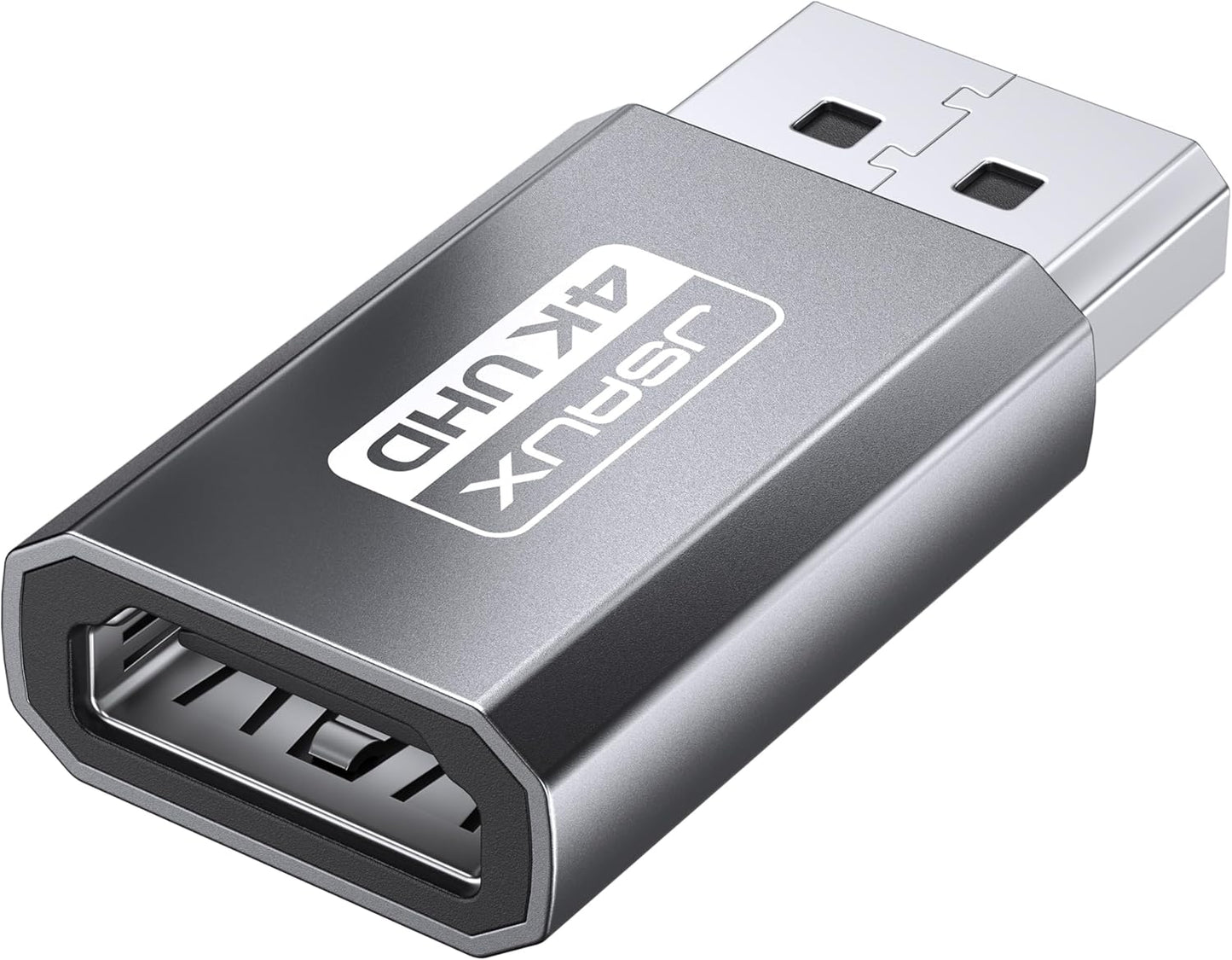 JSAUX 4K DisplayPort to HDMI Adapter, DP PC to HDMI Monitor Converter Video UHD 2K@120Hz,4K@30 DP to HDTV Male to Female Uni-Directional Adapter Compatible with Dell, Lenovo, HP,GPU, AMD -Grey