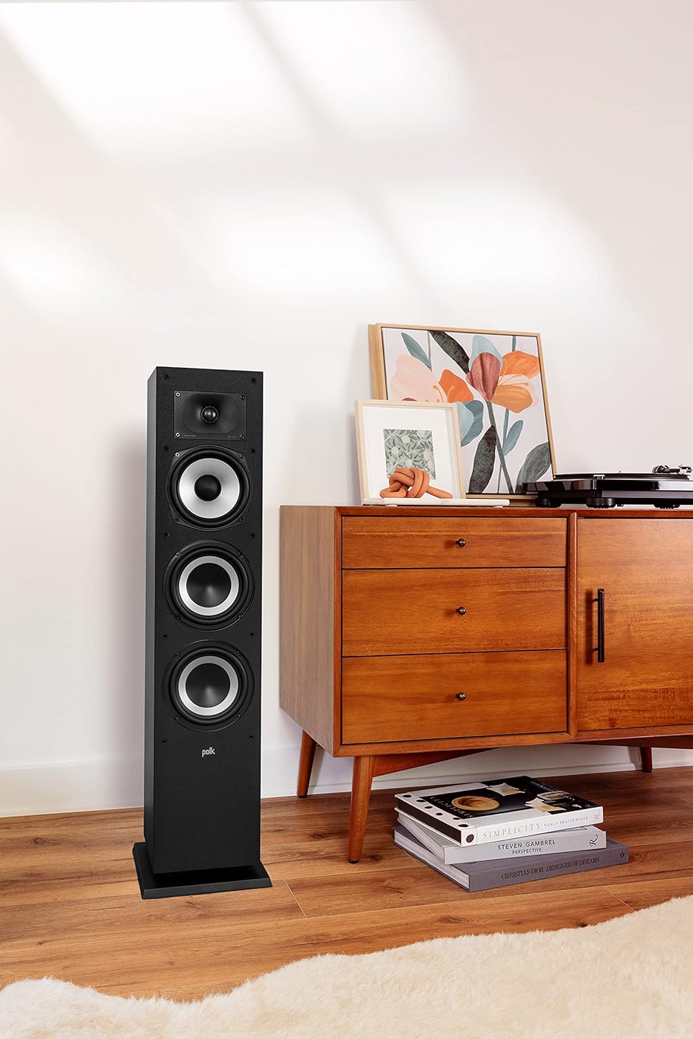 Polk Monitor XT60 Tower Speaker - Hi-Res Audio Certified, Dolby Atmos, DTS:X & Auro 3D Compatible, 1" Tweeter, 6.5" Dynamically Balanced Woofer, (2) 6.5" Passive Radiators (Single, Midnight Black)