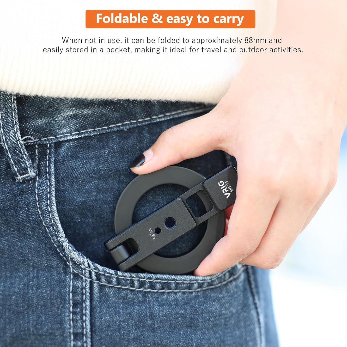 VRIG Magnetic Phone Holder Compatible with Magsafe for iPhone 16 15 14 13 12 Pro Max Plus Series,Aluminum Tripod Mount Adapter with 1/4”-20 & Cold Shoe for Video Recording