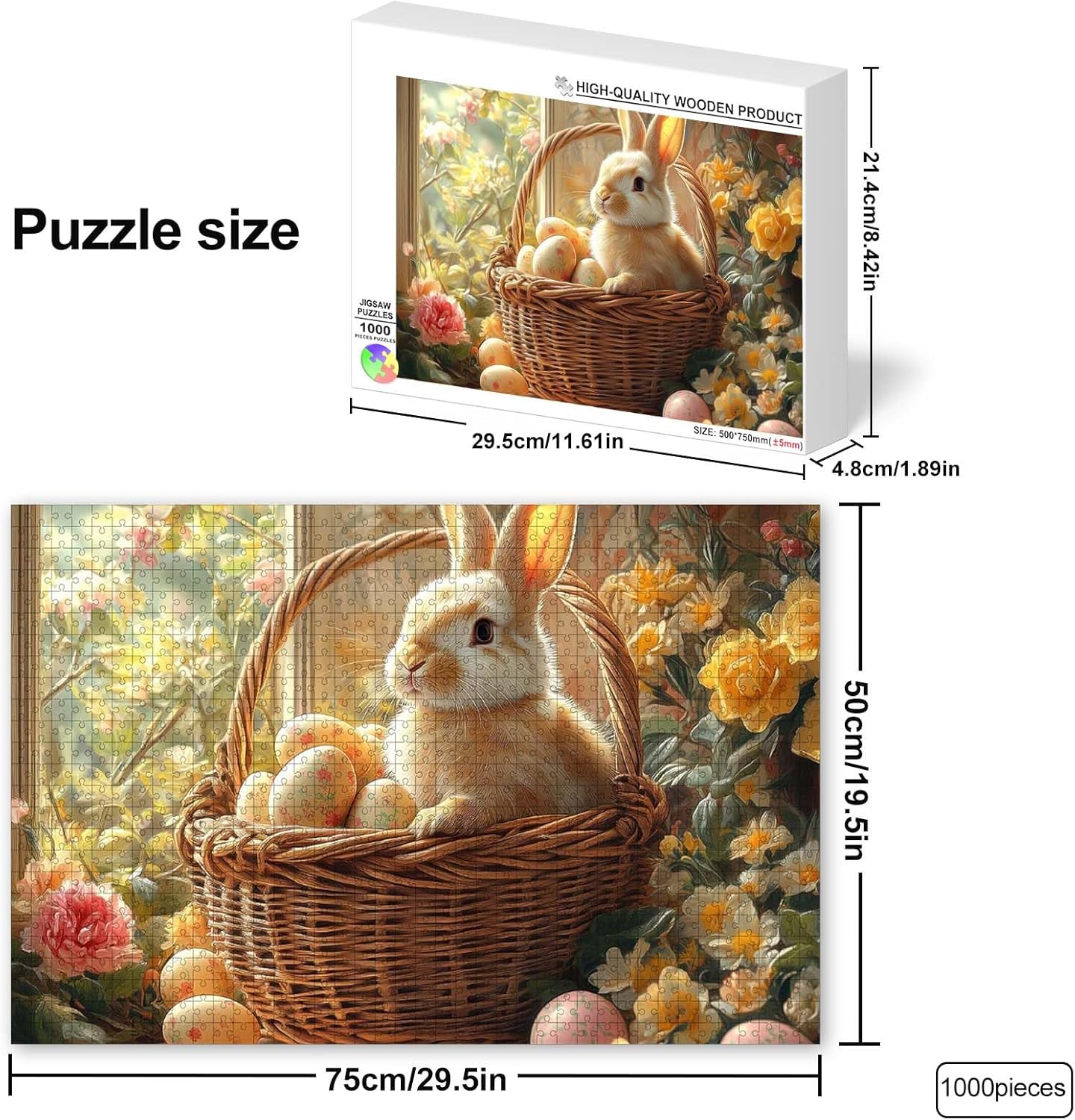 Custom 1000 Piece Puzzlefor Father's Day, Personalized Puzzle from Photos, Make a Puzzl e from a Photo, Wooden P-uzzle Jigsaw for Dad, Family, Wedding, Kids, Pet(29.5 * 19.5In Horizontal)