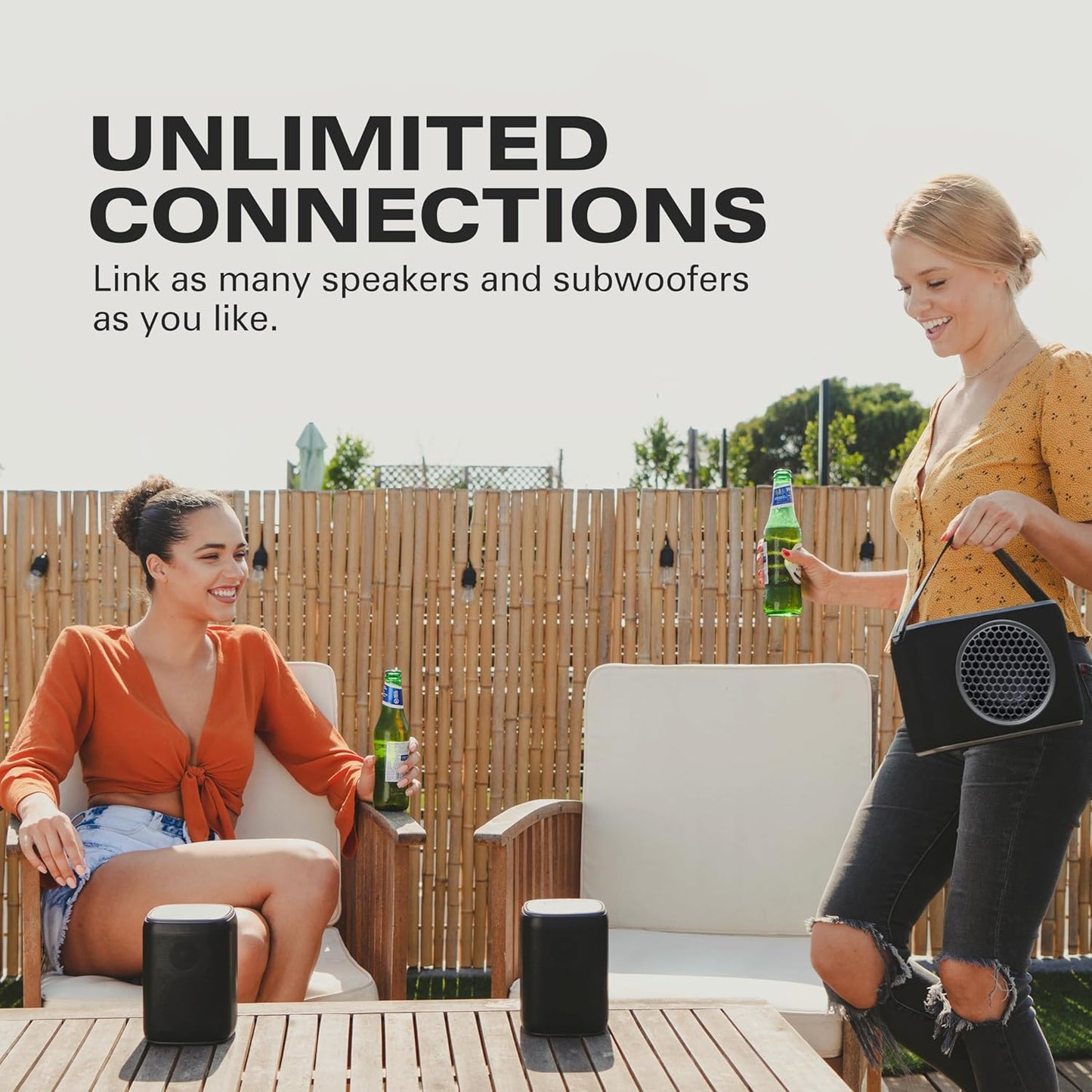 Rocksteady Stadium 2: Four Speakers Bundle - Immersive, connectible, and up to 150 ft of Range. Up to 30 Hours of Battery Life.