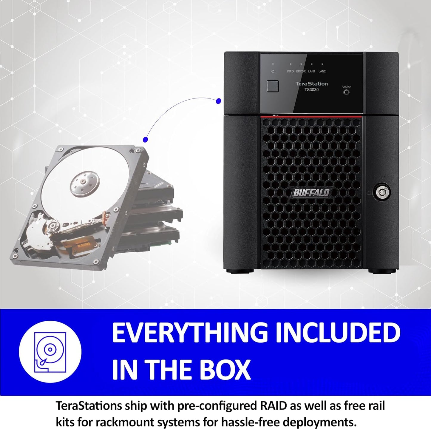 BUFFALO TeraStation 3430DN 4-Bay 4TB (2x2TB) Desktop Small-Med Business NAS w/Hard Drives Included