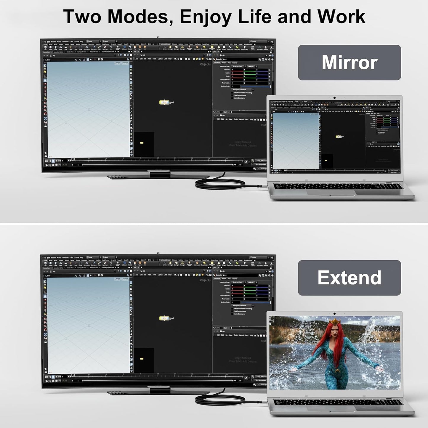 HDMI to DVI Cable 25FT, Bi-Directional DVI to HDMI Male to Male Cord, HDMI A to DVI-D Adapter, Gold-plated Connectors, Aluminum Shells, 1080P, for Computer, Monitor, Projector, Raspberry Pi, Xbox, PS3