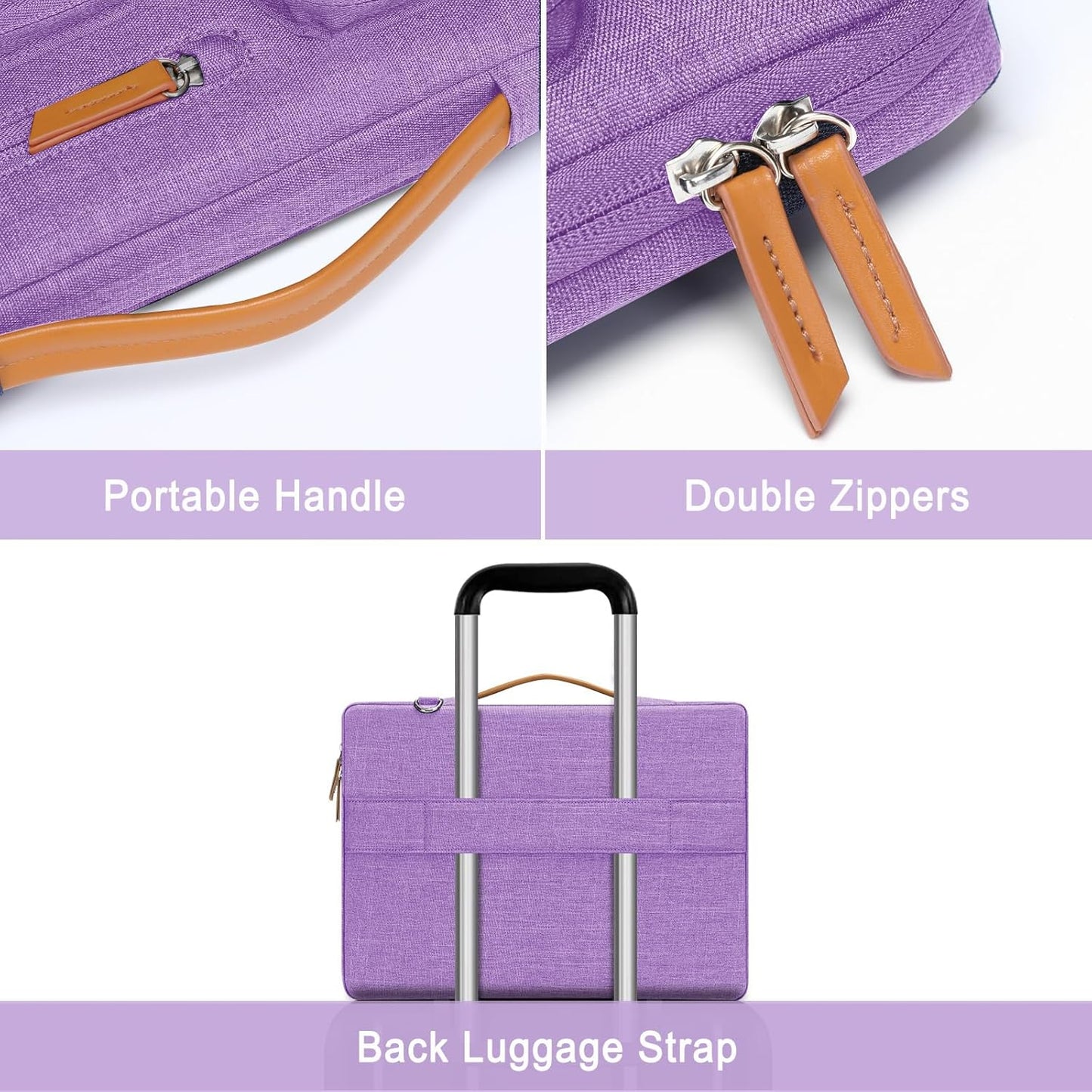 MOSISO 360 Protective Laptop Shoulder Bag,13 inch Computer Bags Compatible with MacBook Air M4 M3 M2 M1 2025-2018/Pro 13 2025-2016,Side Open Messenger Bag with 4 Zipper Pockets, Lilac