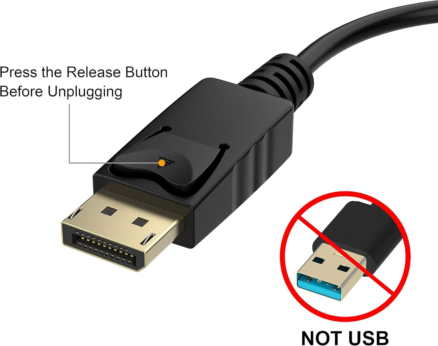 4K DisplayPort (DP) to HDMI Adapter, 2 Pack, Uni-Directional Gold-Plated Display Port Computer to HDMI Screen Converter (Male to Female) Compatible with HP, Dell, Lenovo & More, Passive - Black