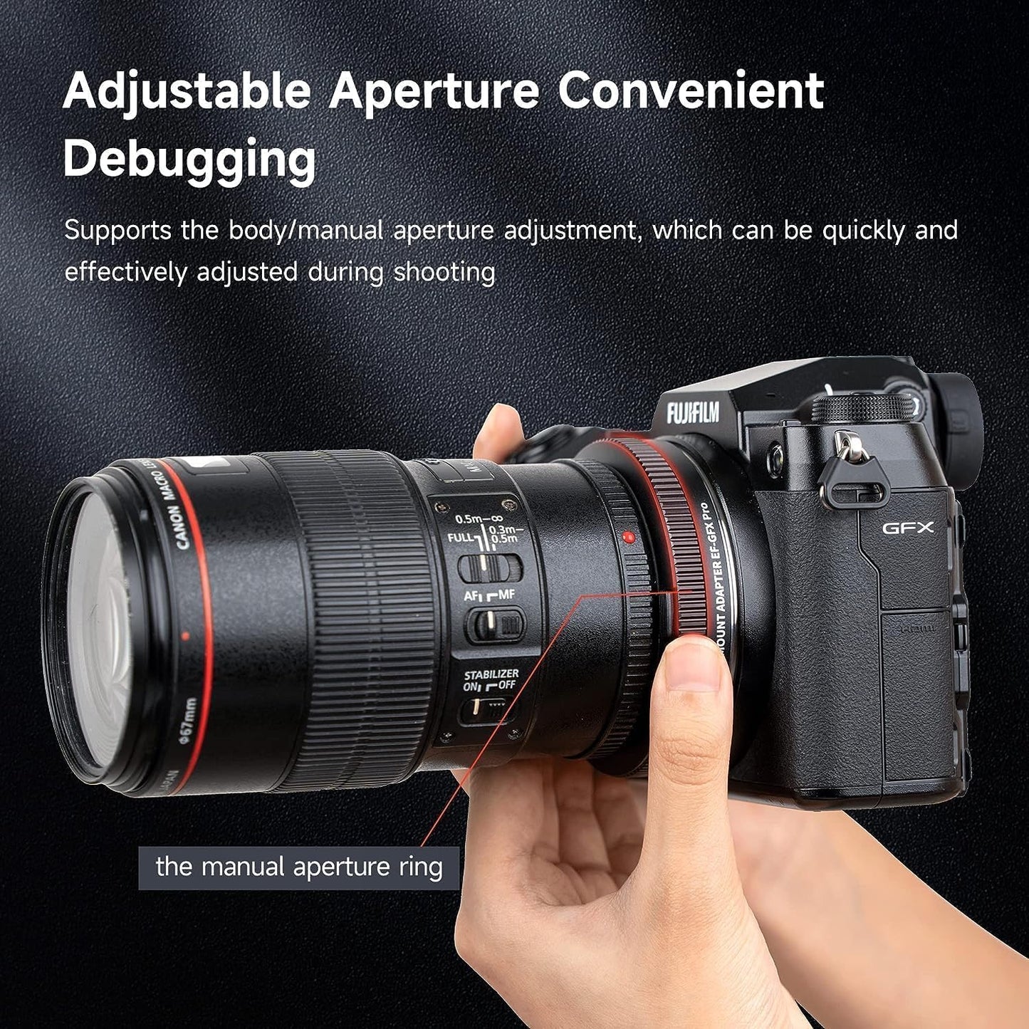 VILTROX EF-GFX Pro Lens Adapter EF Mount to GFX Mount Lens Adapter Converter Ring for Canon EF/EF-S Series Lens to Fuji GFX-Mount Medium Format Camera GFX 100 100S 50S 50SII 50R