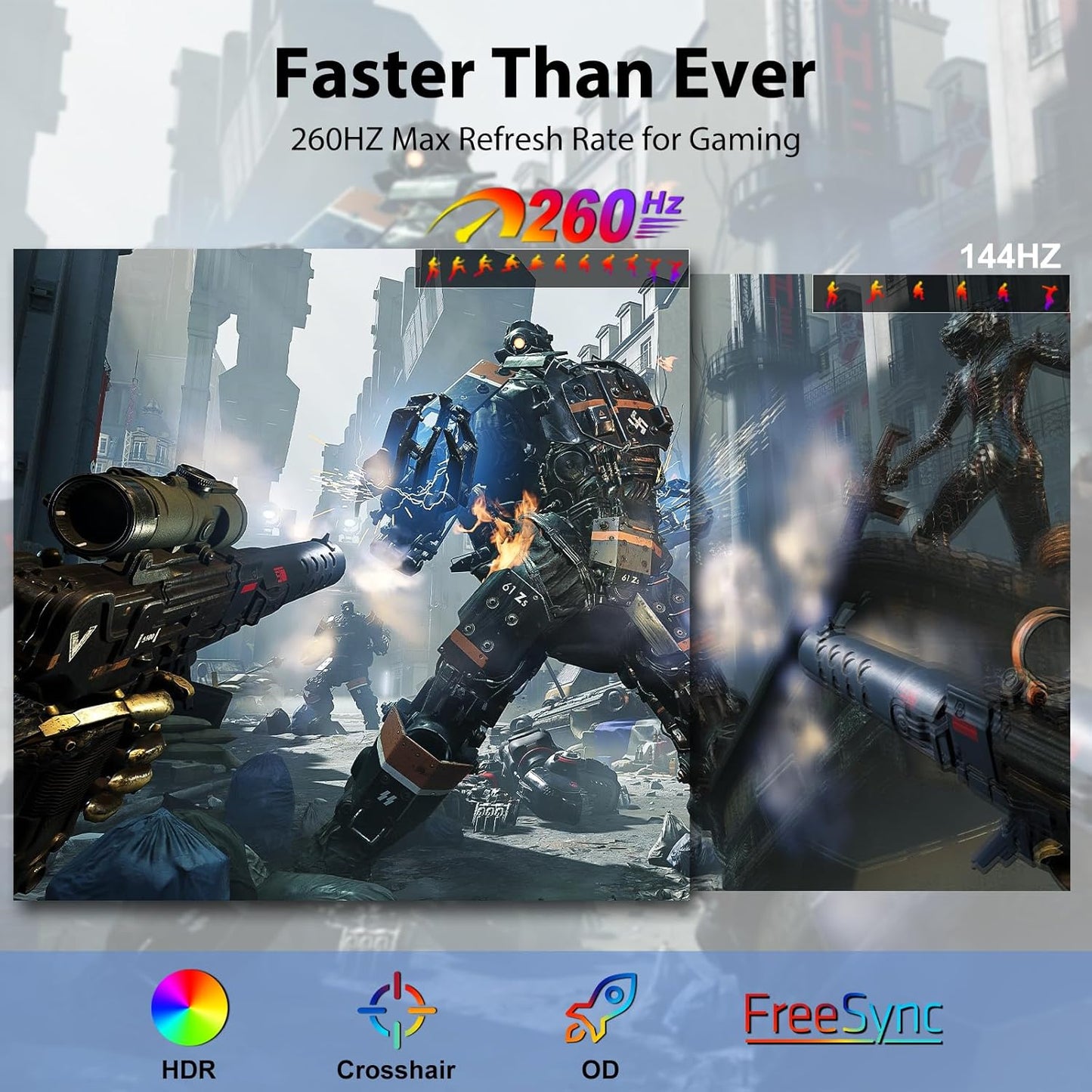 InnoView 18 Inch 260Hz Portable Gaming Monitor,2K QHD 100% DCI-P3 Portable Monitor Gameplus HDR FreeSync Laptop Monitors,Portable Screen for PC Phone Game Console