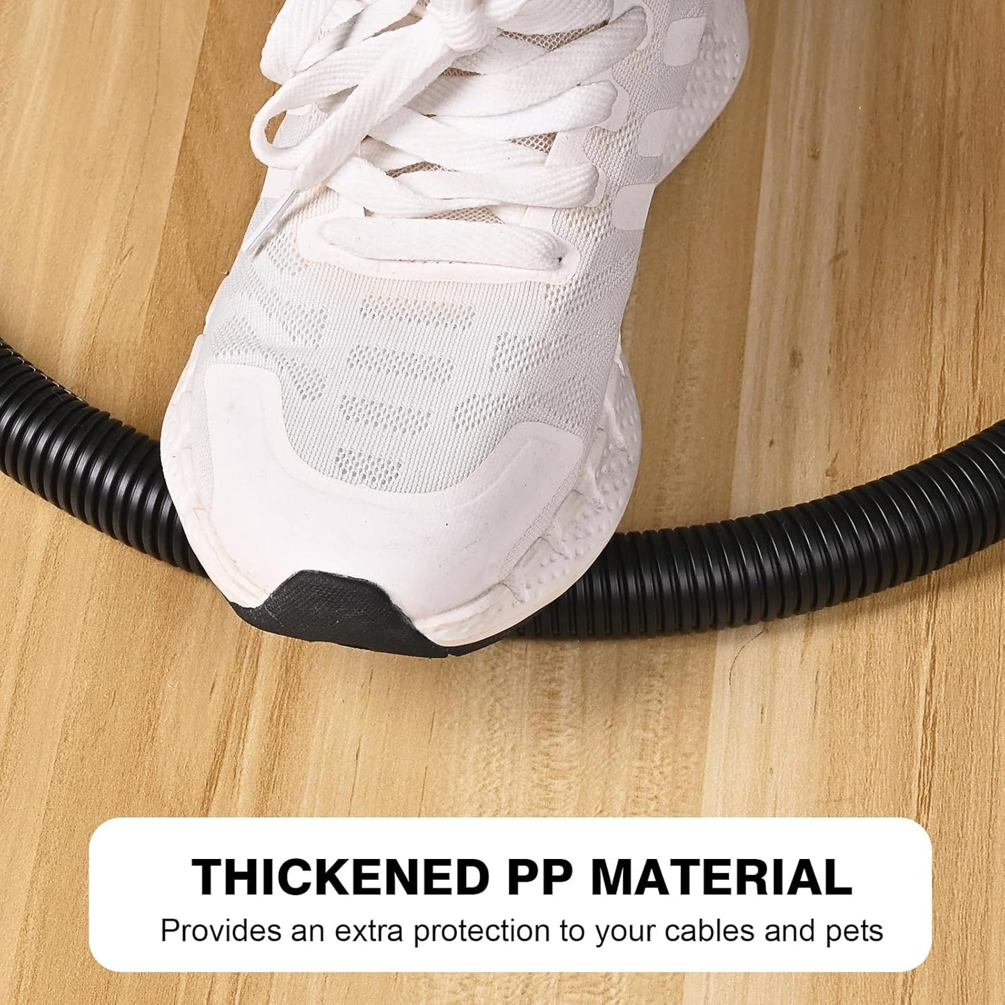 CrocSee 10ft - 1/2 inch Flame Retardant Split Wire Loom Tubing with Installation Tool - Flexible Wire Covers Cord Protectors - Black