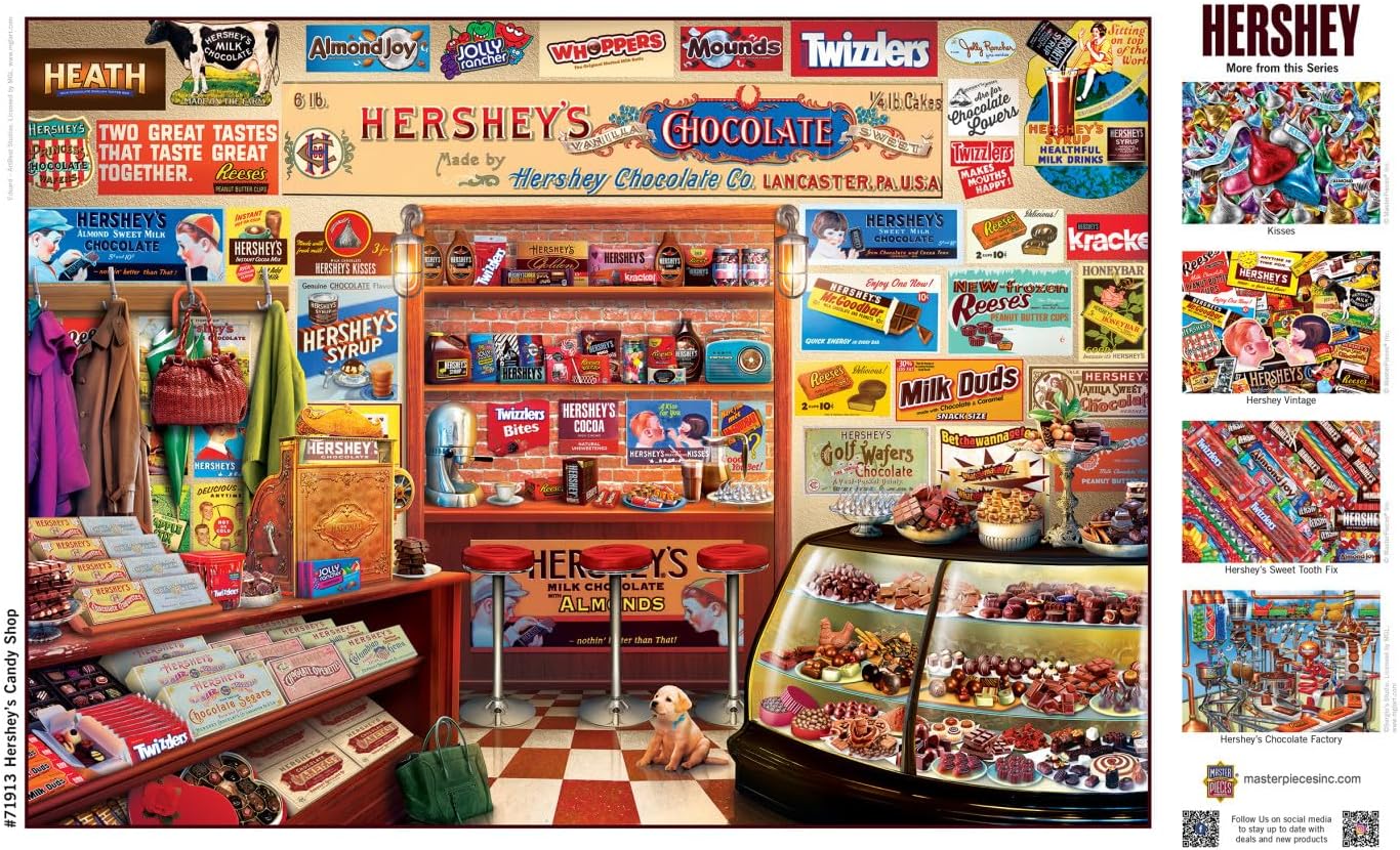MasterPieces 1000 Piece Jigsaw Puzzle for Adults, Family, Or Youth - Hershey's Candy Shop - 19.25"x26.75"