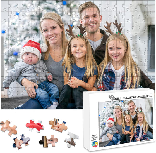 Custom Puzzle 120/200/300/500/1000/1500 Pieces, Personalized Puzzle from Your Own Photos, Customized Picture Jigsaw Puzzle Gift for Christmas Wedding Birthday Family