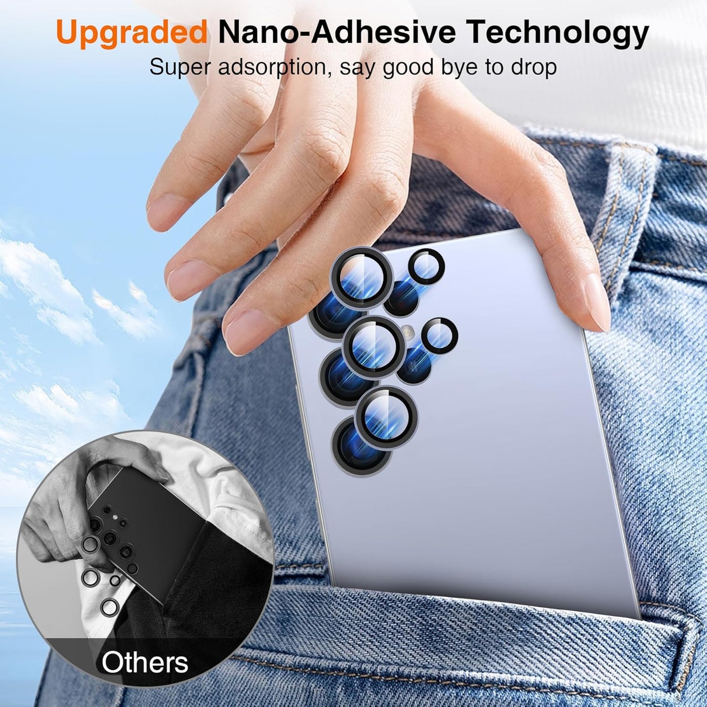 YWXTW [2025 Original Like for Samsung Galaxy S25 Ultra Camera Lens Protector, [Ultra-Thin & 6X Stronger] S25 Ultra Camera Lens Cover, 9H Tempered Glass Upgraded Metal Edging(Titanium Blue)