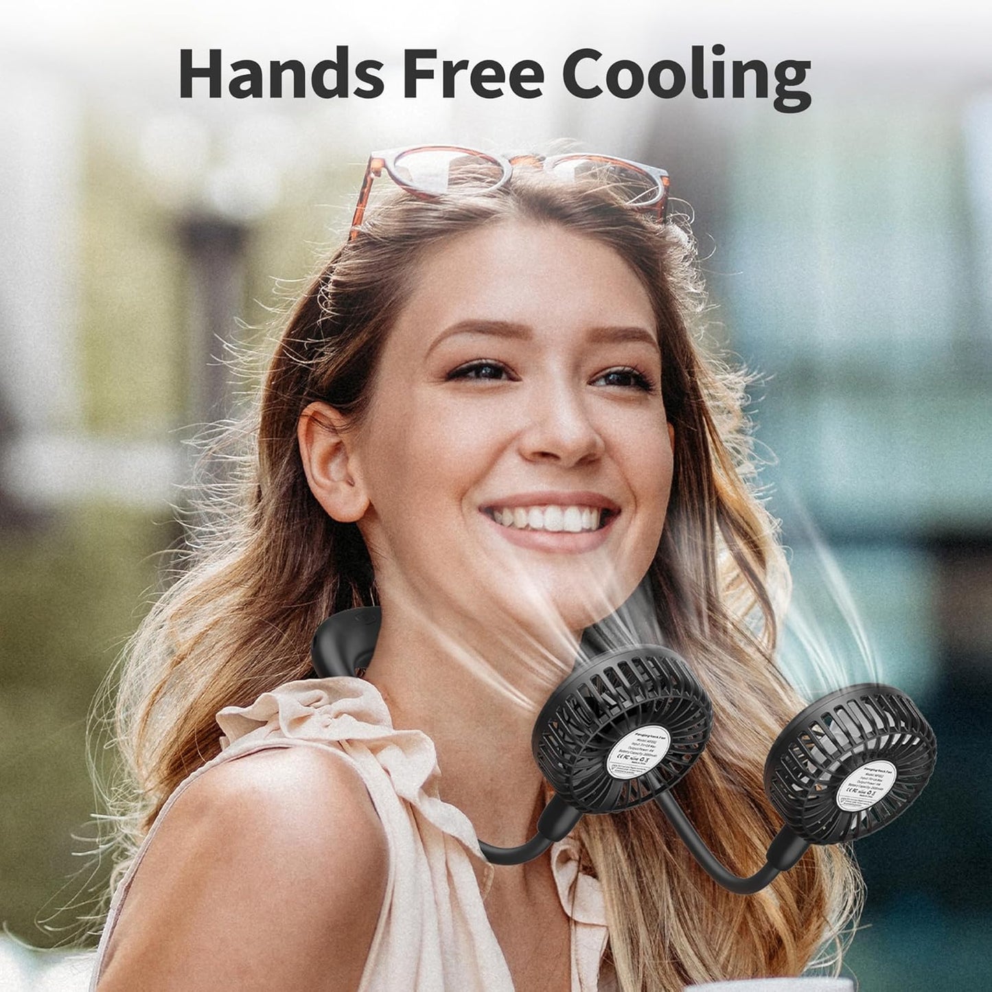 PANERGY Portable Neck Fan Rechargeable Hand Free Personal Fan Mini Wearable Battery Operated USB Fan for Men Women Kids Sport Work Travel