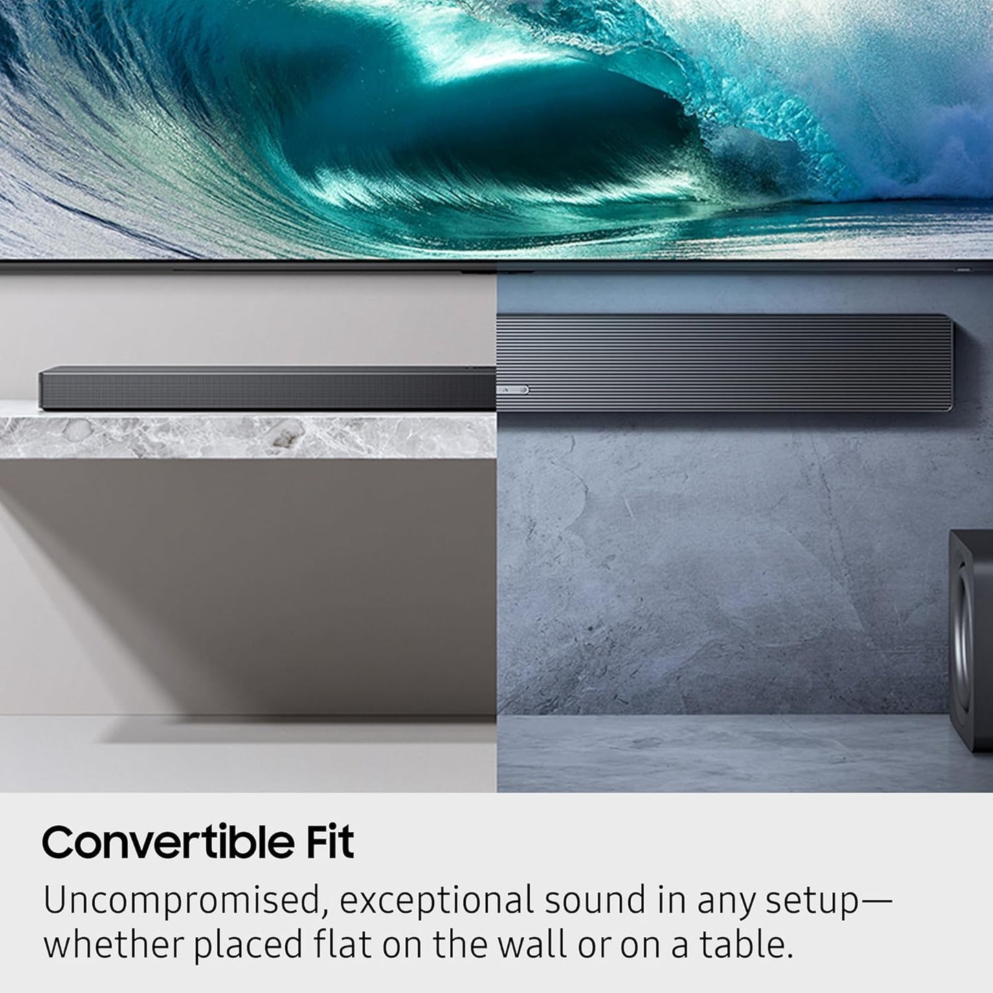 Samsung Q-Series Soundbar HW-QS700F 3.1.2 ch Subwoofer (2025 Model) Convertible Fit, Wireless Dolby Atmos, Q-Symphony