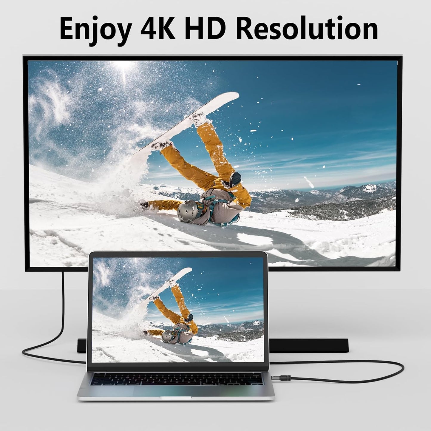 4K USB C to DVI Cable 20FT, USB Type-C to DVI-D Adapter Cord, (Thunderbolt 3/4) Compatible with iPhone 16/15 Series, MacBook Pro/Air, iPad Pro, iMac, Galaxy S24, XPS, Surface Book 3 and More, Real 4K