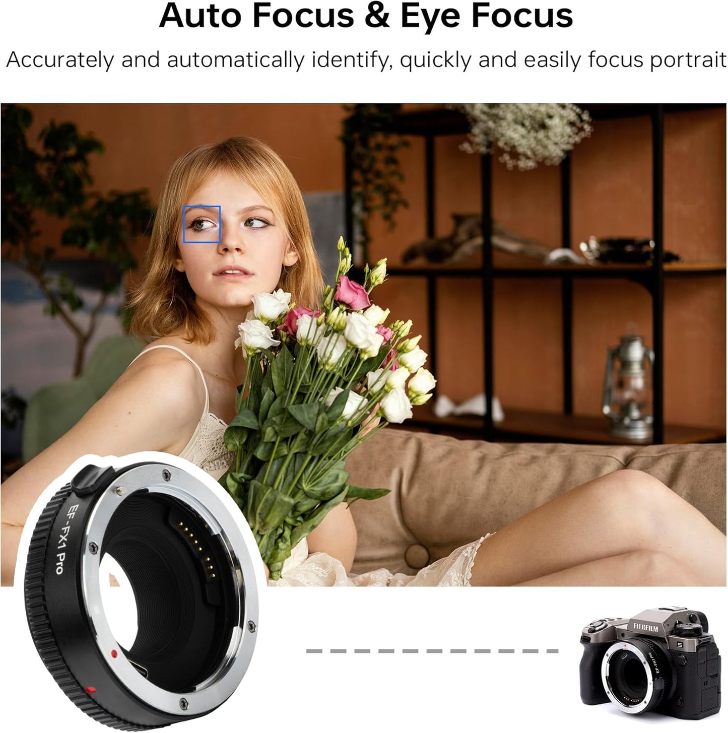 VILTROX EF-FX1 PRO Auto Focus Lens Mount Adapter Converter with Aperture Control Compatible with Canon EF/EF-S Lens to Fuji X-Mount Mirrorless Camera X-H1 X-PRO2 X-T2 X-T3 X-T1 X-T20 X-T10 X-E2 X-E1