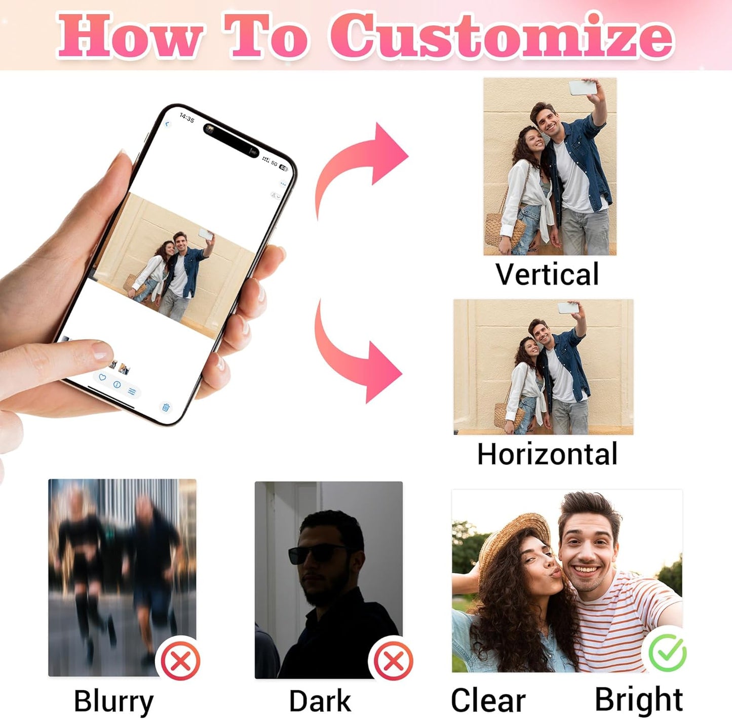 Easycosy Custom Photo Puzzles 520/1314 Pieces for Adults Families Personalized Picture Text Jigsaw Puzzle Gift for Holiday Birthday Wedding Anniversay(Horizontal/Vertical)