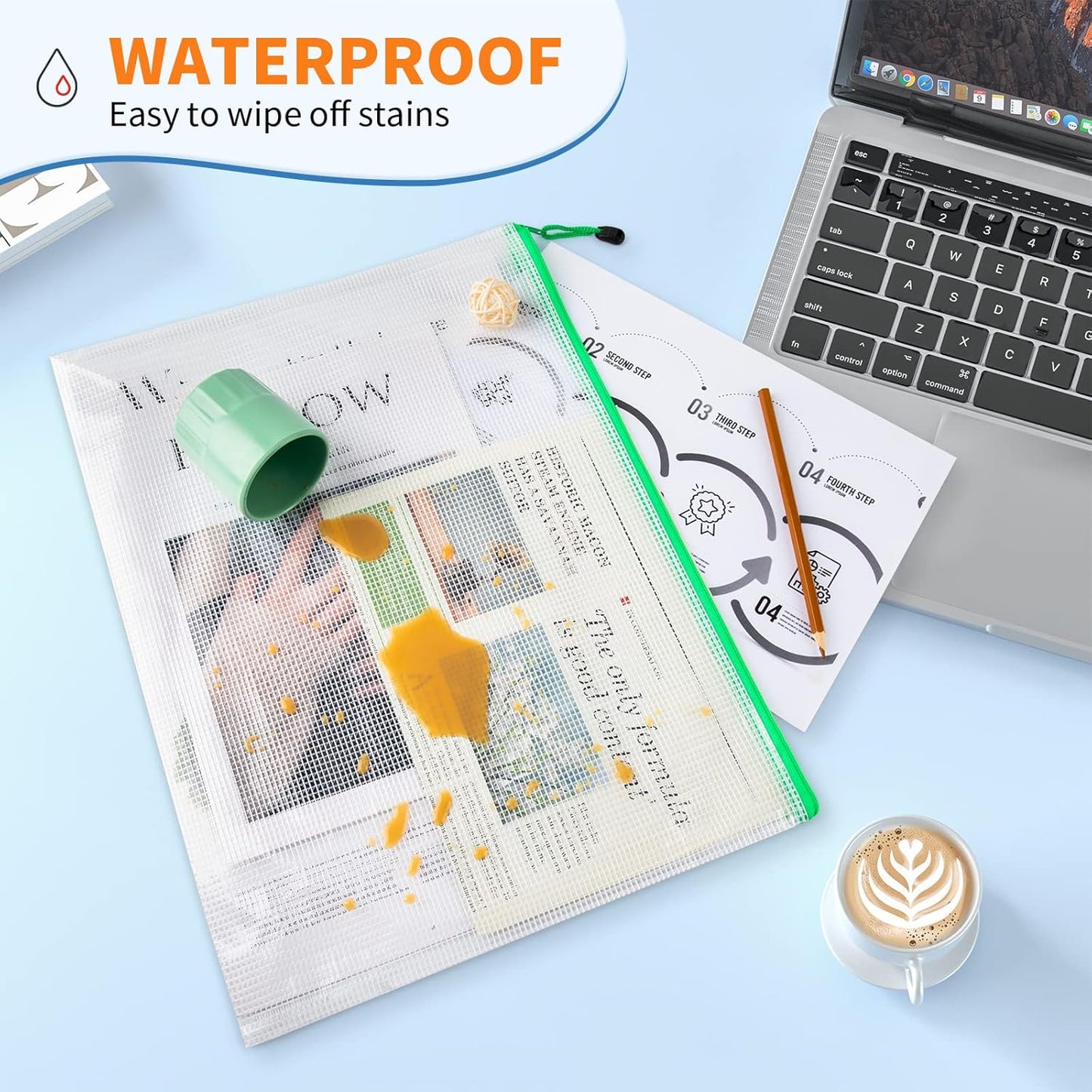 Umriox 32PCS Mesh Zipper Pouch, Zipper Bags for Organizing, A4, Letter Size, Storage Bags for Board Game, Puzzles, School Office Supplies