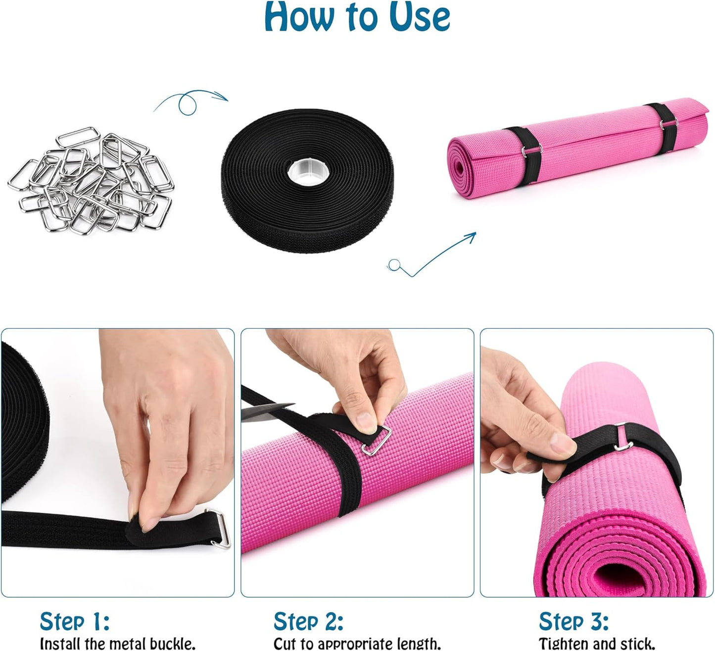 0.75" x39.4ft Hook and Loop Straps with 60 Buckles Adjustable Cut-to-Length Cable Ties - Reusable Nylon Fastening Tape Cable Straps for Storage or Organization (0.75in x 39.4ft)