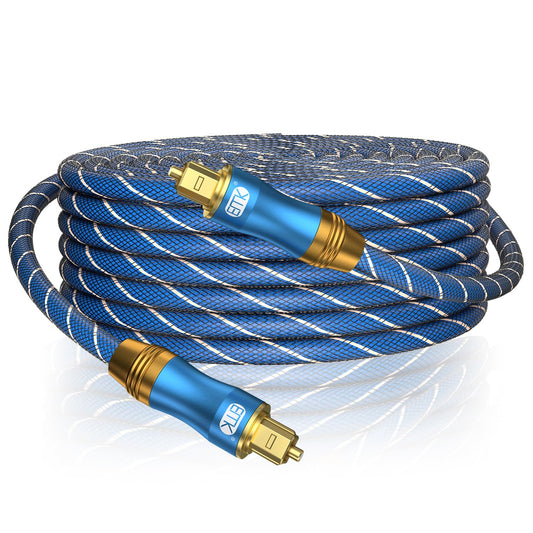 EMK Digital Optical Audio Cable Fiber Optical Toslink Cable SPDIF Audio Cable Male to Male Cord for Home Theater, Sound Bar, TV, PS4, Xbox, PlayStation & More (26Feet/8M)