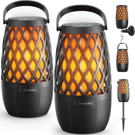 Upgraded Outdoor Speakers Gift for Men Bluetooth Speaker with lights Multi-Sync up to 100 Speakers Auto-Pairing HD Stereo Sound Cool Tech Gadgets for Him IPX5 Waterproof for Outside|Patio|Porch