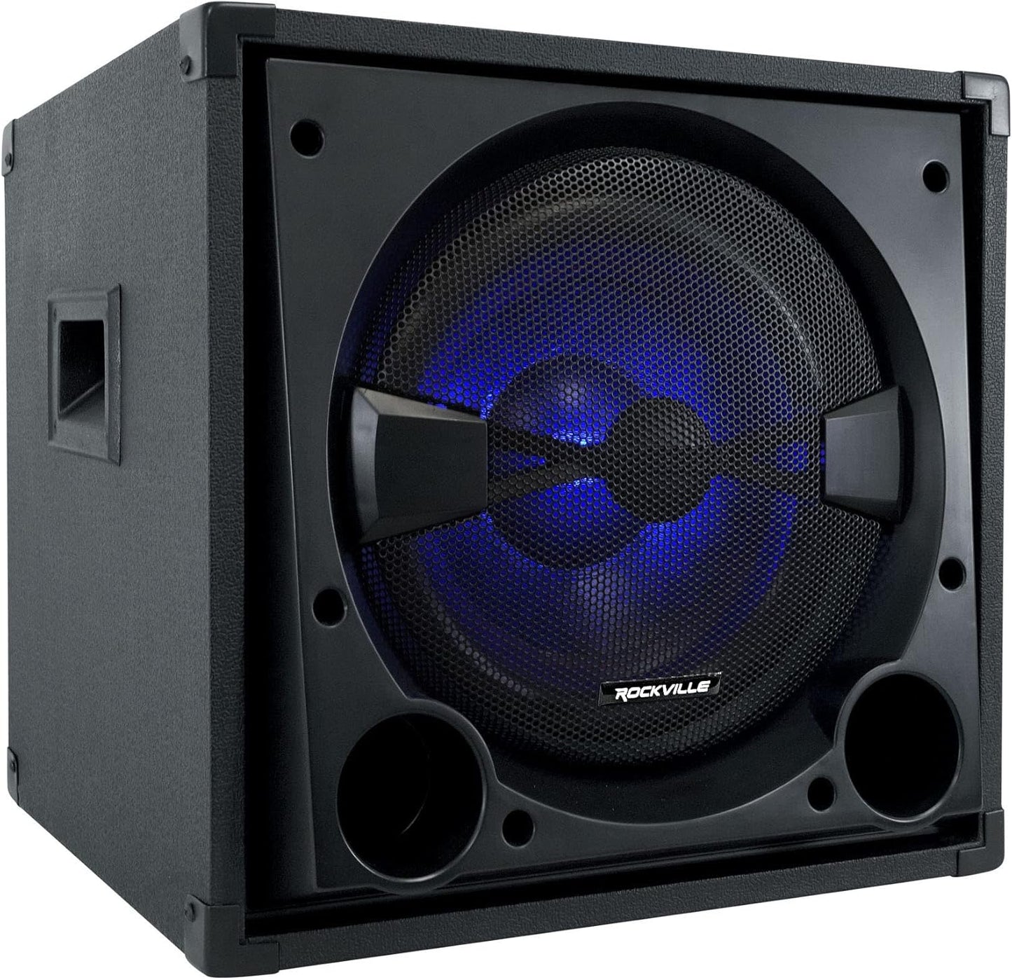 Rockville BASS Blaster 12 800W Powered Home Audio Subwoofer, 12" High-Grade Woofer with Y30 Magnet, Adjustable Crossover, RCA/Speaker Inputs, LED Lighting, for Home Theater & Music