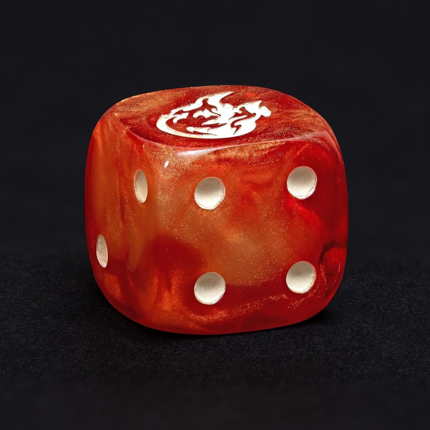 Fireball D6 Dice Set – 10 x 16mm Red & Orange Pearl Dice with Explosion Symbol | Fantasy Tabletop Dice for RPG, Wargames & Roll Damage