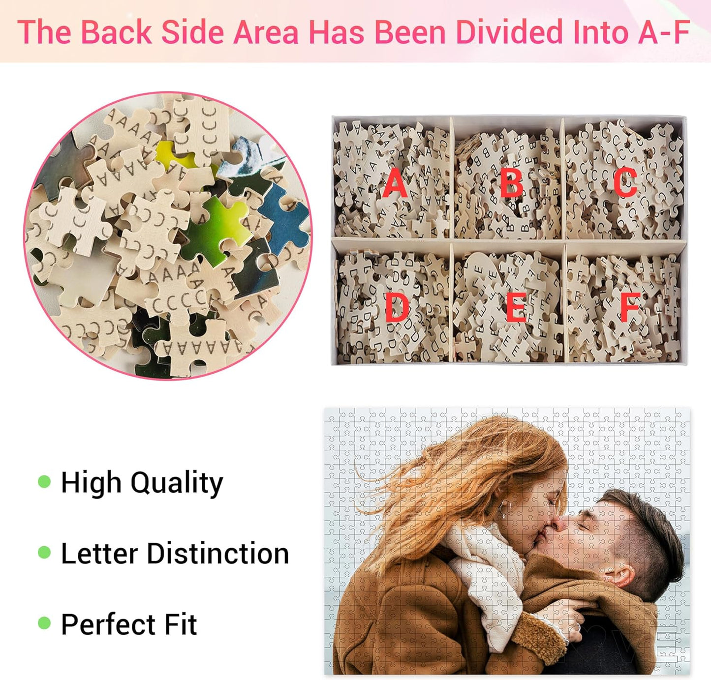 Easycosy Custom Photo Puzzles 520/1314 Pieces for Adults Families Personalized Picture Text Jigsaw Puzzle Gift for Holiday Birthday Wedding Anniversay(Horizontal/Vertical)