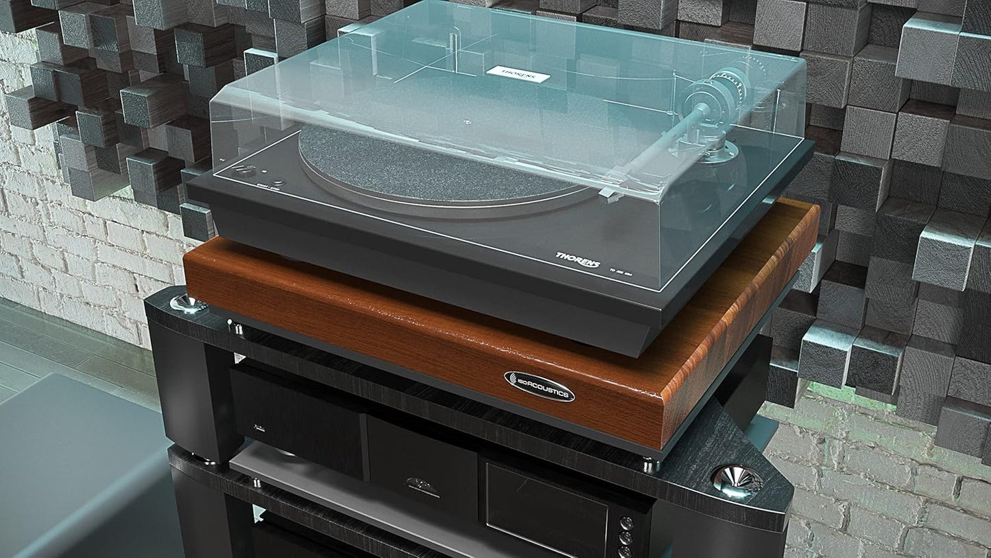 IsoAcoustics Delos Turntable Isolation Butcher Block Series: 2216W1 (22" W x 16" D x 1.75" H) Walnut