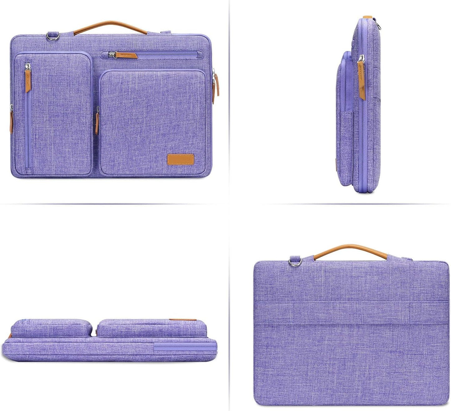 MOSISO 360 Protective Laptop Shoulder Bag,13 inch Computer Bags Compatible with MacBook Air M4 M3 M2 M1 2025-2018/Pro 13 2025-2016,Side Open Messenger Bag with 4 Zipper Pockets, Purple
