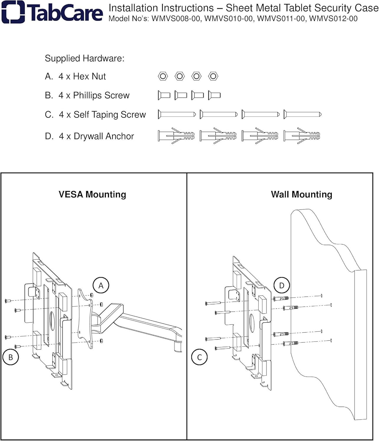 TABcare Locking Security Metal Case for Apple iPad Pro 12.9" 1/2 Home Button & Front Camera Blocked (Black, iPad Pro 12.9 1/2)