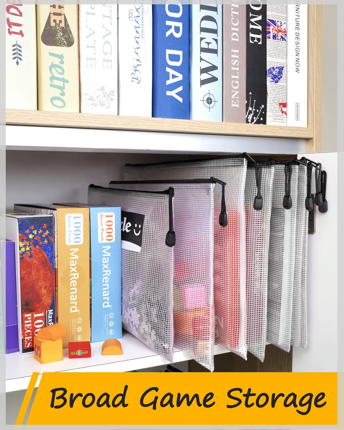 SUNEE Mesh Zipper Pouch 10x14 in (Black, 30 Packs), Large Mesh Zipper Pouch Bags for School Office Supplies, Puzzles & Games, Travel Accessories, Waterproof Zipper Pouches for Organizing