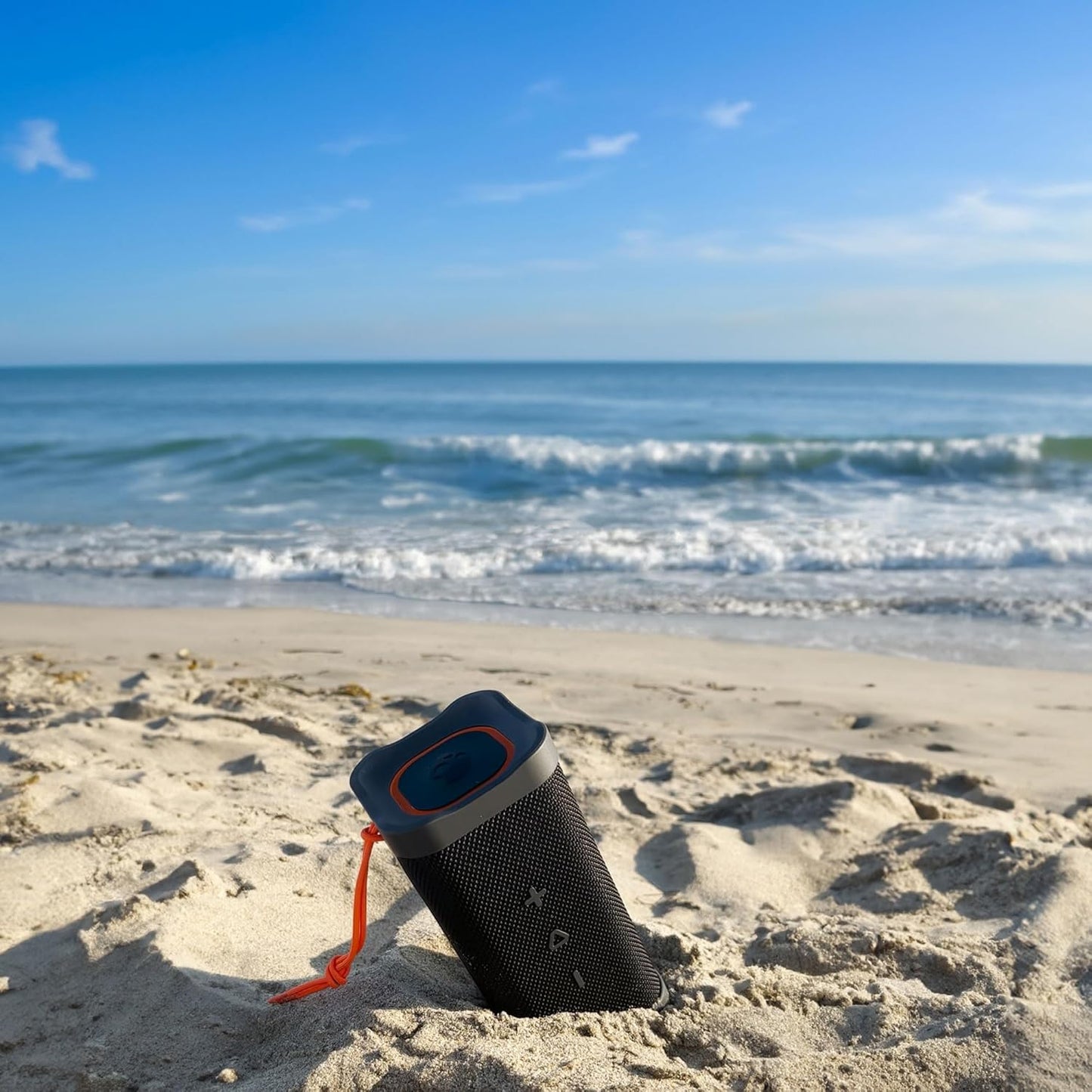 Skullcandy Terrain XL Wireless Bluetooth Speaker - IPX7 Waterproof Portable Speaker, 18 Hour Battery, Nylon Wrist Wrap, True Wireless Stereo (Navy)