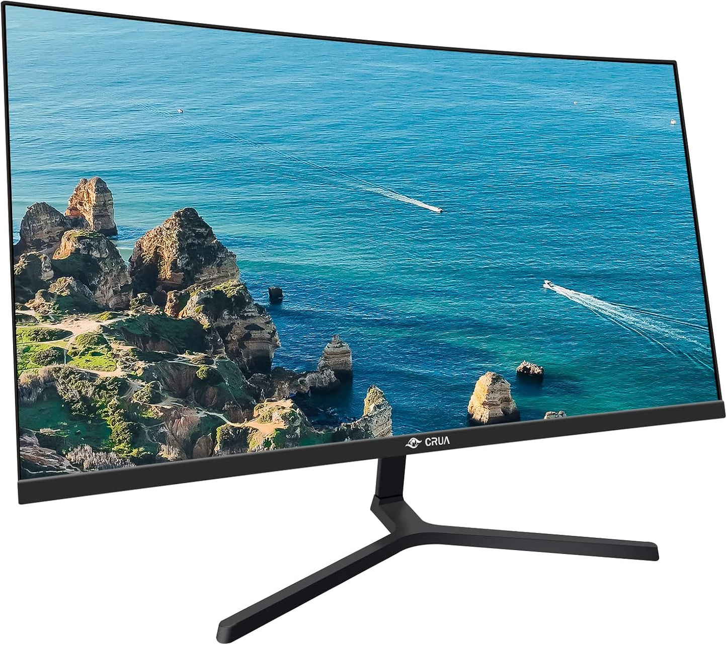 CRUA 24" Curved Monitor, FHD(1920×1080P) 100HZ, 99% sRGB Color Gamut Computer Monitors, Narrow Bezels on Three Sides, Blue Light Filter PC Monitor for Home, Office and Dormitory(HDMI, VGA)-Black