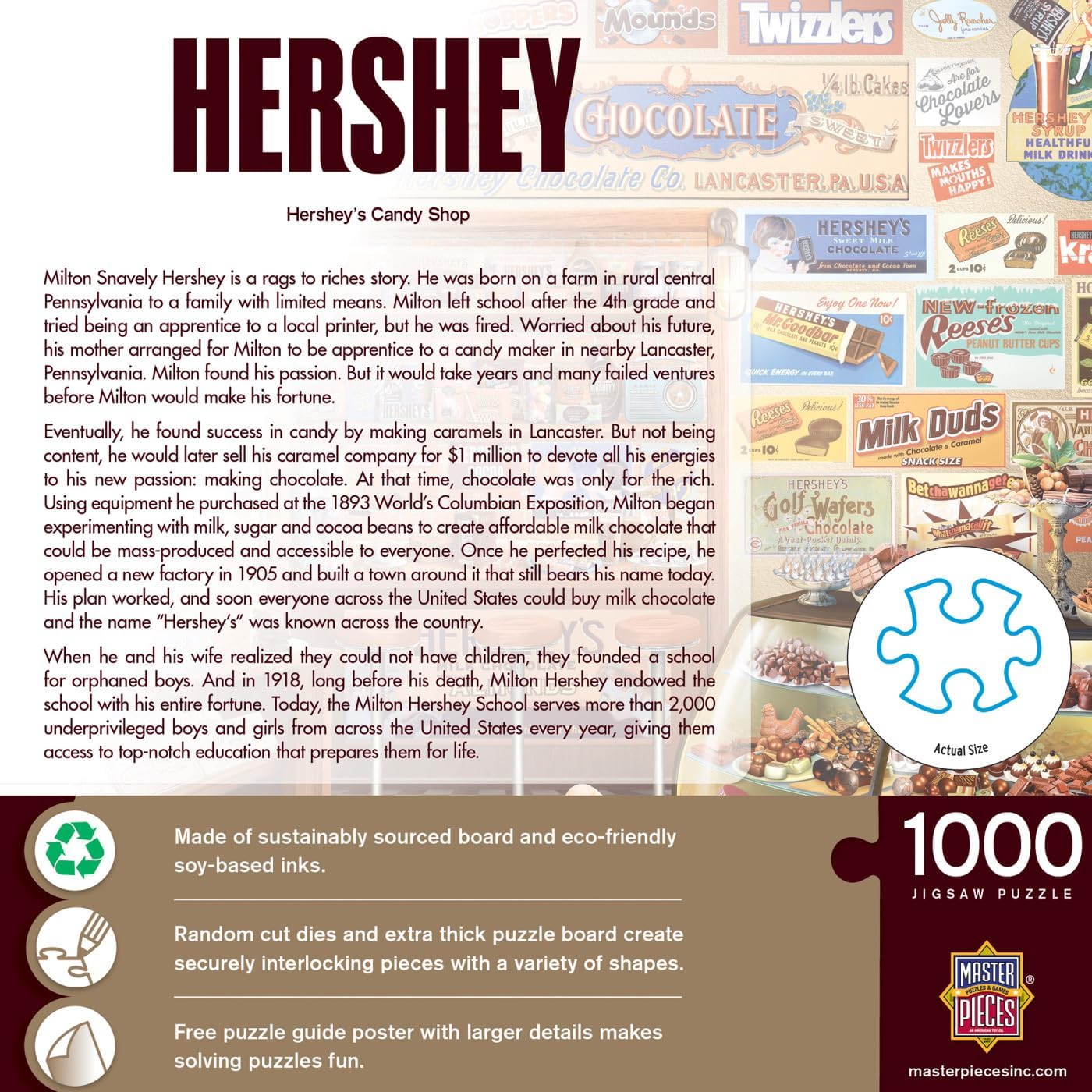 MasterPieces 1000 Piece Jigsaw Puzzle for Adults, Family, Or Youth - Hershey's Candy Shop - 19.25"x26.75"
