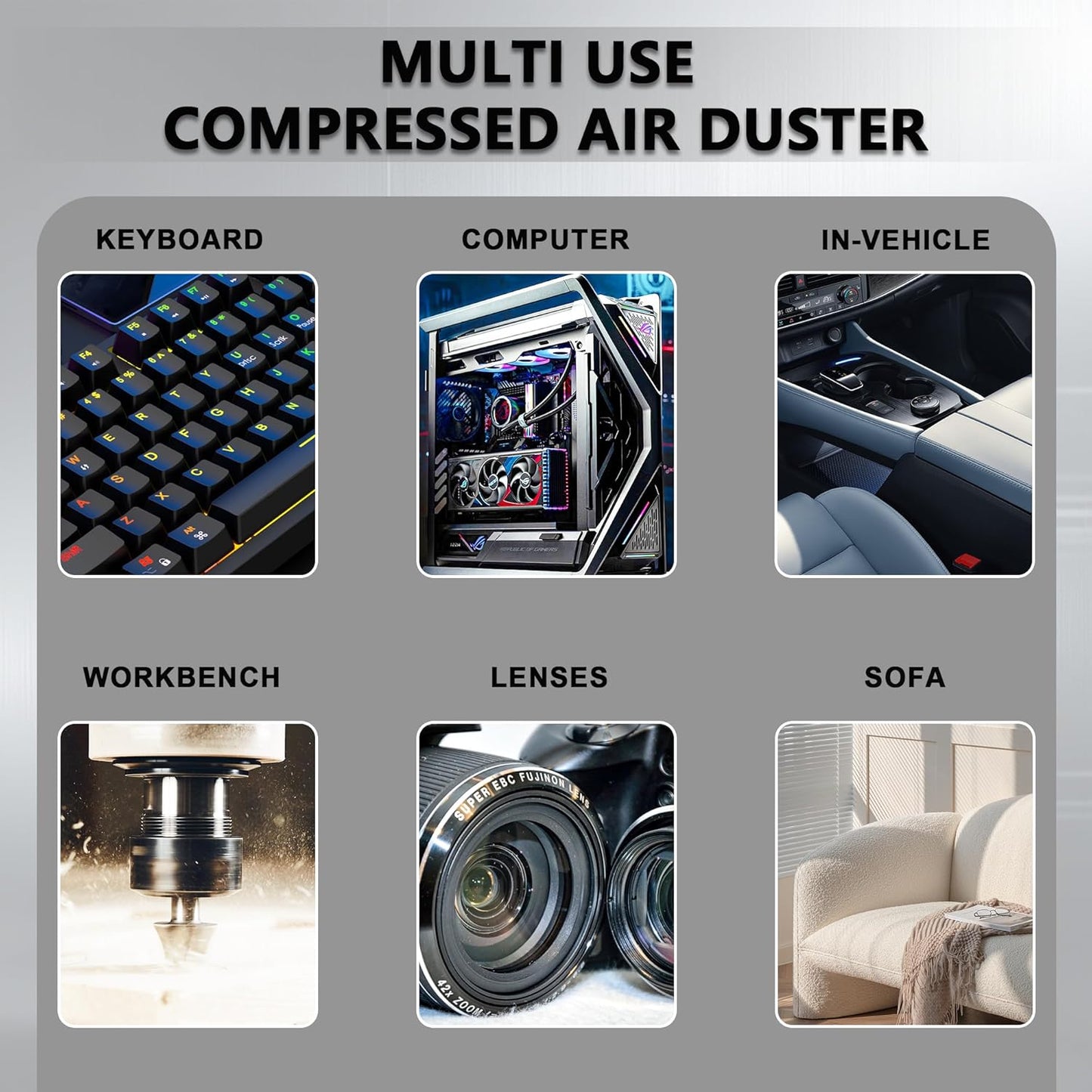 SDFM Electric Air Duster - 130000RPM Compressed Air Duster，3 Gear Adjustable Jet Dry Blower can Reusable Can for Computer Keyboard,Outdoors,Car,Home.… (Black)