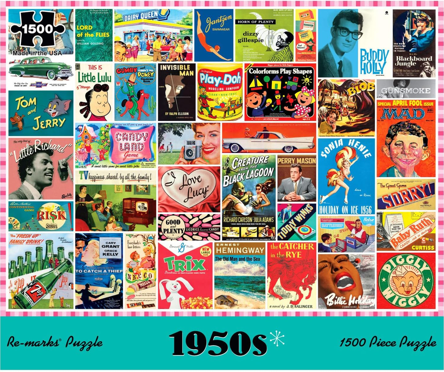 Re-marks 1950s Pop Culture Puzzle, 1500 Pieces for All Ages