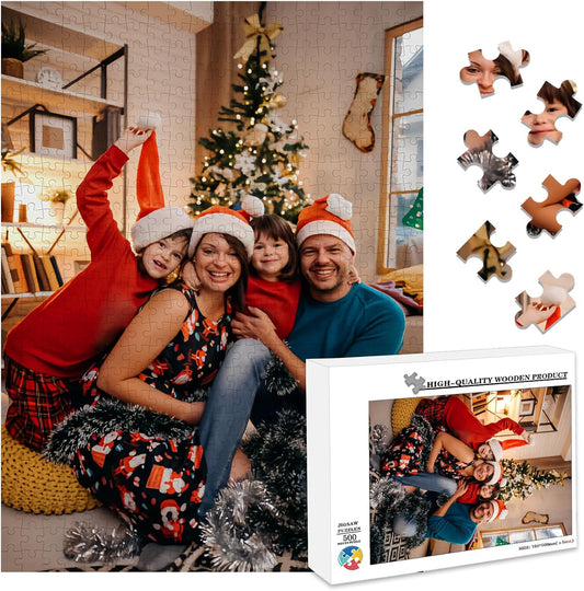 Custom Puzzle 120/200/300/500/1000/1500 Pieces, Personalized Puzzle from Your Own Photos, Customized Picture Jigsaw Puzzle Gift for Christmas Wedding Birthday Family