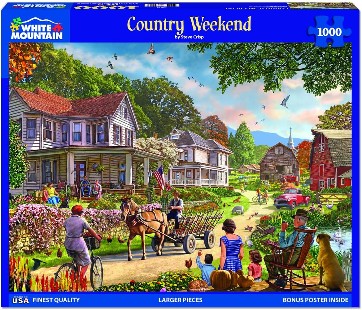 White Mountain Puzzles - Country Weekend - 1000 Piece Jigsaw Puzzle for Adults & Kids - Fun Family Activity - 24"x30"