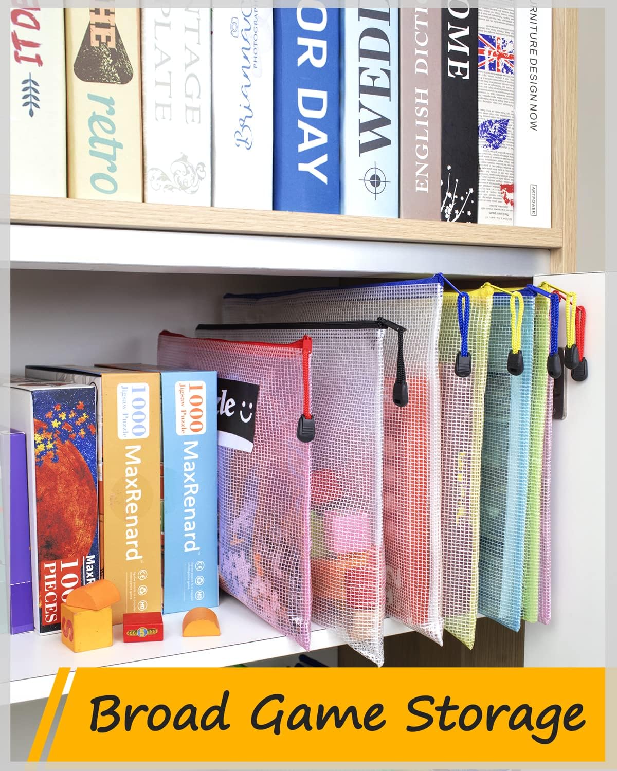 SUNEE Mesh Zipper Pouch 6x9 in (10 Colors, 30 Packs), Mesh Bags with Zipper for School Office Supplies, Puzzles & Games, Travel Accessories, Waterproof Zipper Pouches for Organizing