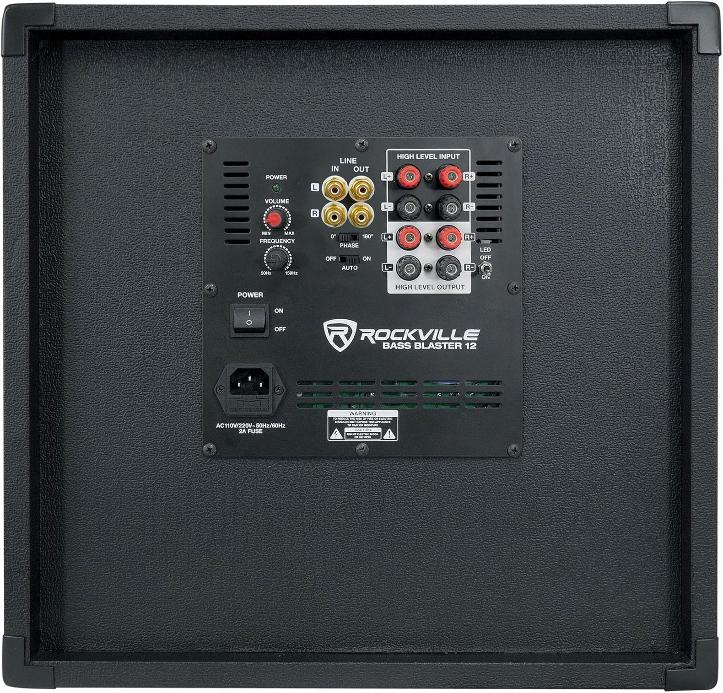 Rockville BASS Blaster 12 800W Powered Home Audio Subwoofer, 12" High-Grade Woofer with Y30 Magnet, Adjustable Crossover, RCA/Speaker Inputs, LED Lighting, for Home Theater & Music