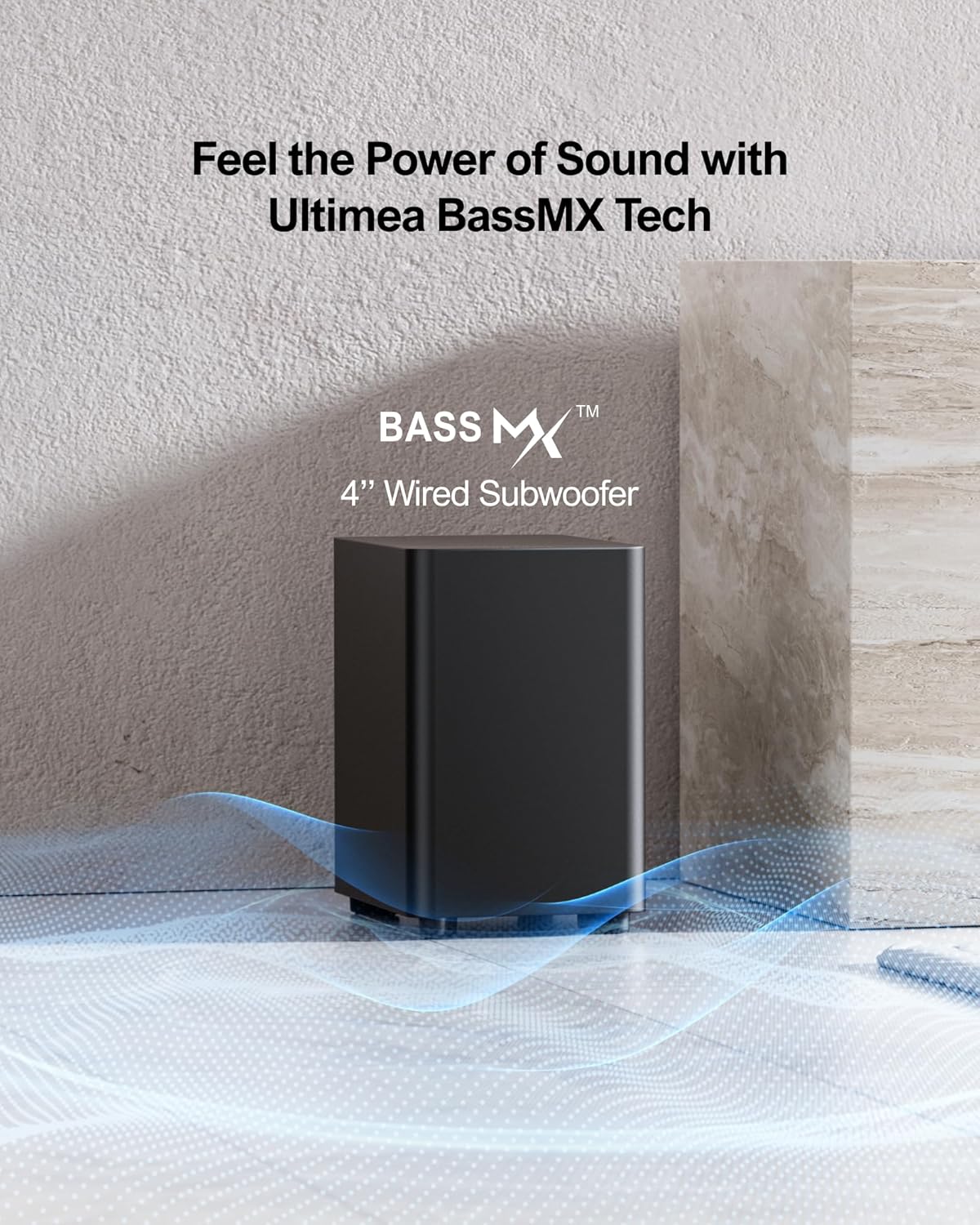 ULTIMEA 5.1ch Sound Bar with Dolby Atmos, Surround Sound System for TV, Sound Bar for Smart TV and Home Theater, App Control, TV Soundbar with Subwoofer, 2 Surround Speakers, HDMI eARC, Aura A50 Pro