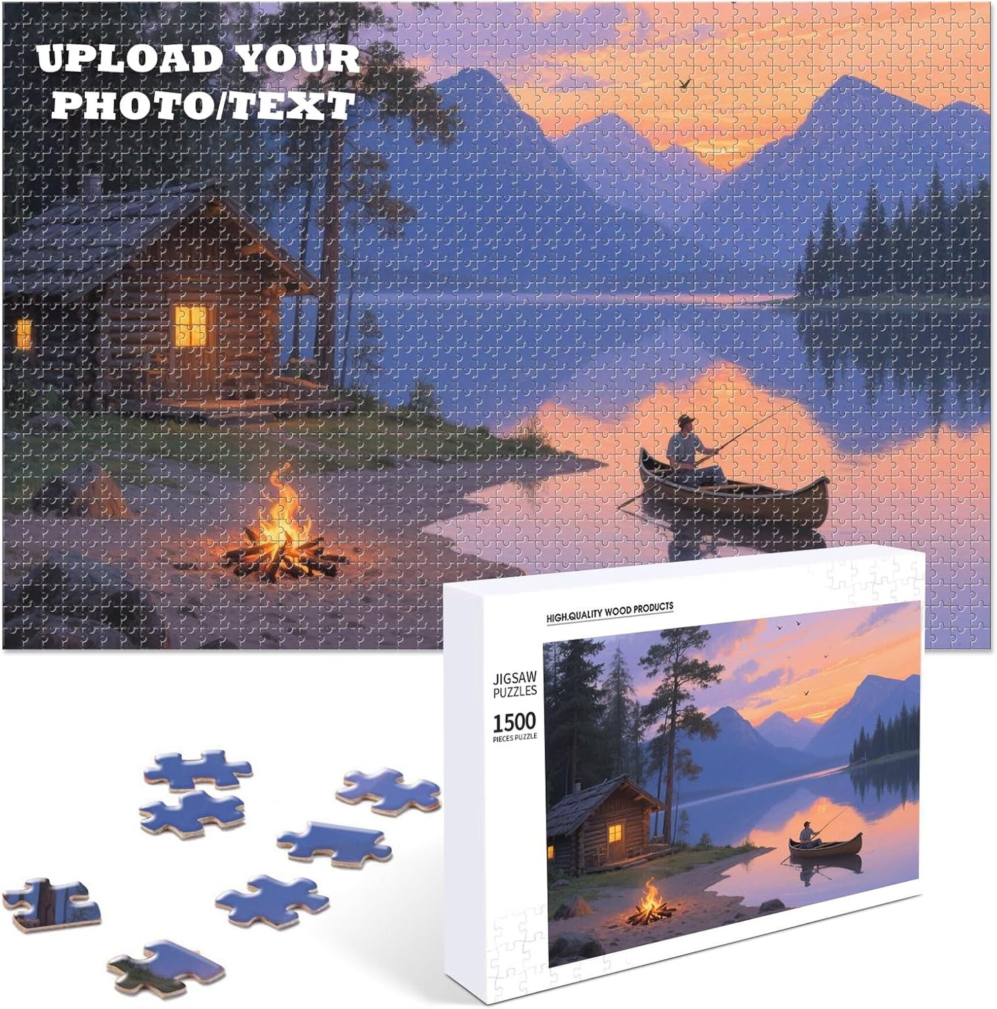 Custom Photo Puzzle – Personalized 1500 Piece Jigsaw Puzzle from Your Photo – Perfect Puzzle Gift for Families, Pets, Weddings, Anniversaries, Adults & Couples(1500-horizontal)