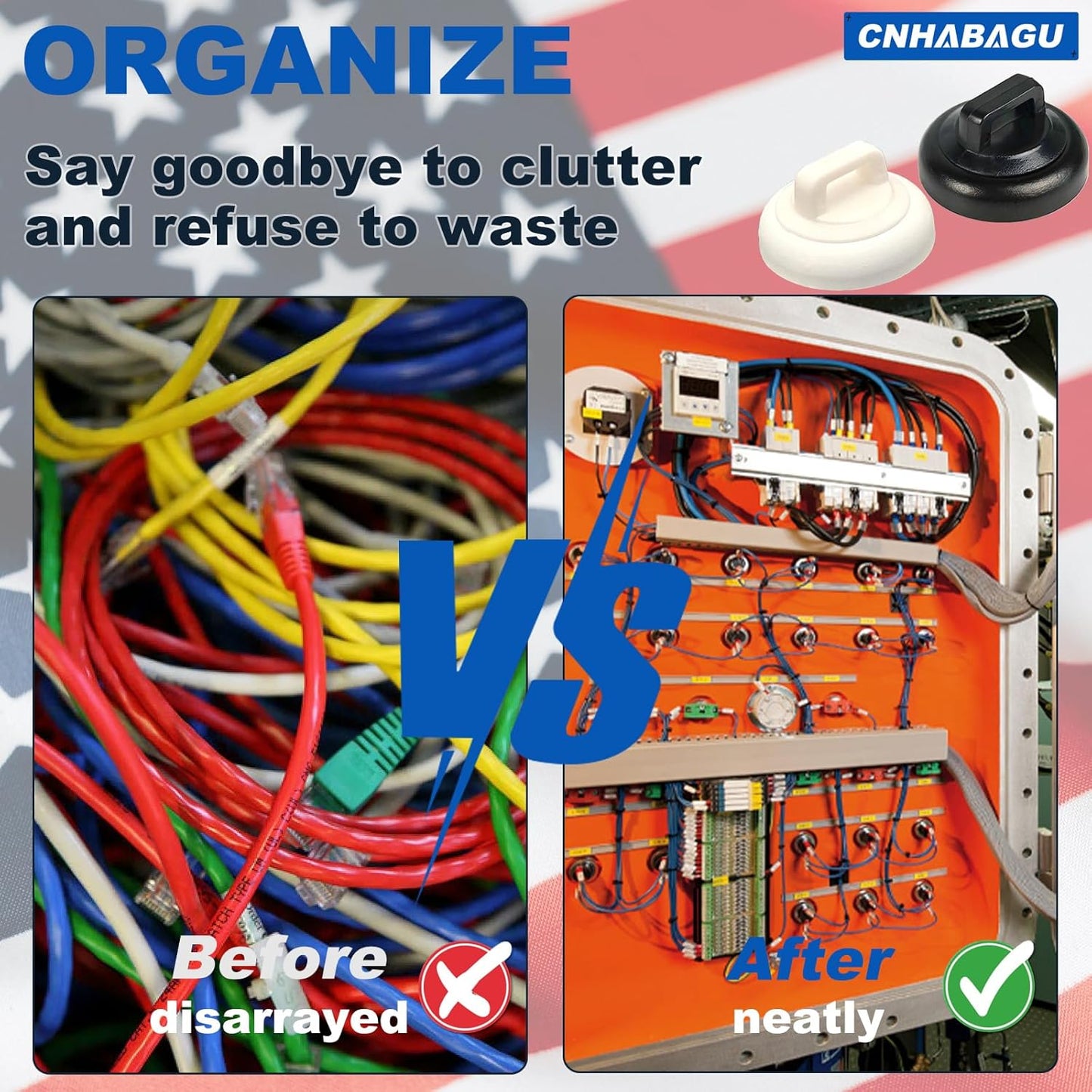 Magnetic Cable Zip Tie Mounts Clips Multipurpose Zip Ties Mount Base Holder Wire Cable Holder Mount Wire Clips Management for Home Office Marine Electrical Wiring (White, 40 Piece)